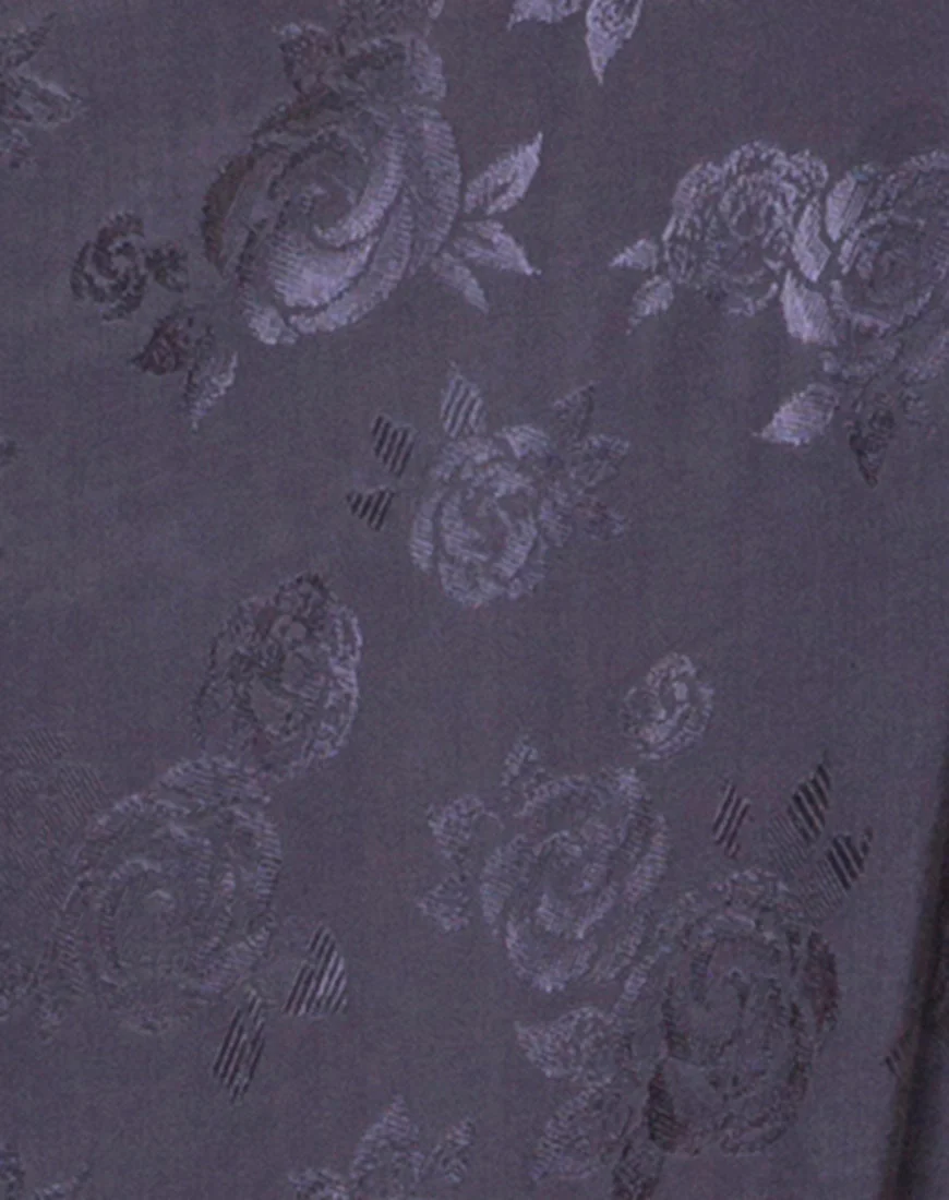 Hime Maxi Dress in Satin Grey Rose - Image 5