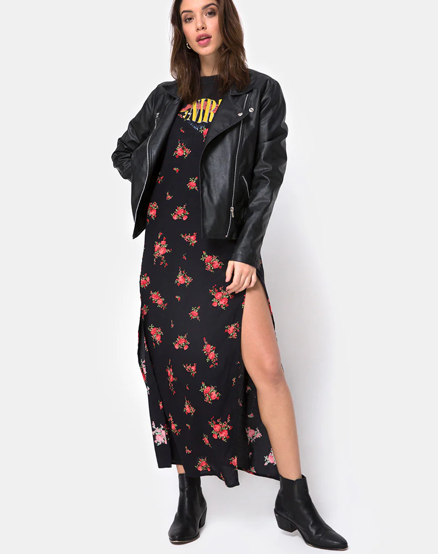 Hime Maxi Dress in Soi Rose Black and Red - Image 5