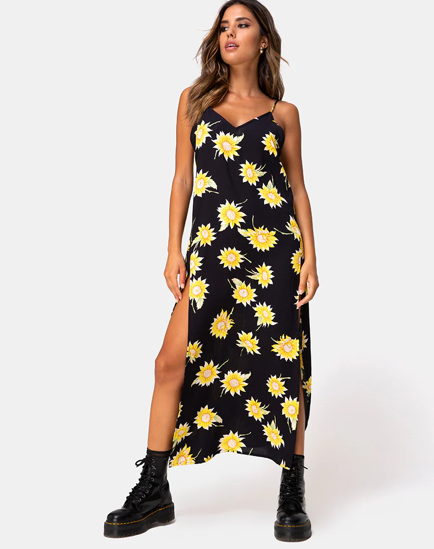 Hime Maxi Dress in Sunny Days Black - Image 3