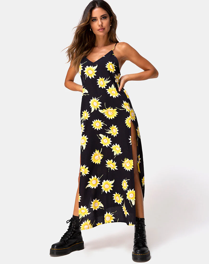 Hime Maxi Dress in Sunny Days Black - Image 4