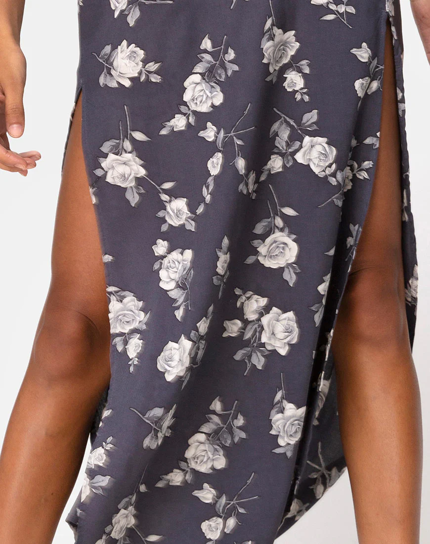Hime Maxi Dress in White Rose Grey - Image 6