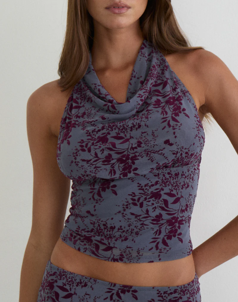 Hineba Top in Fine Leaf Flock Smoke Grey - Image 4