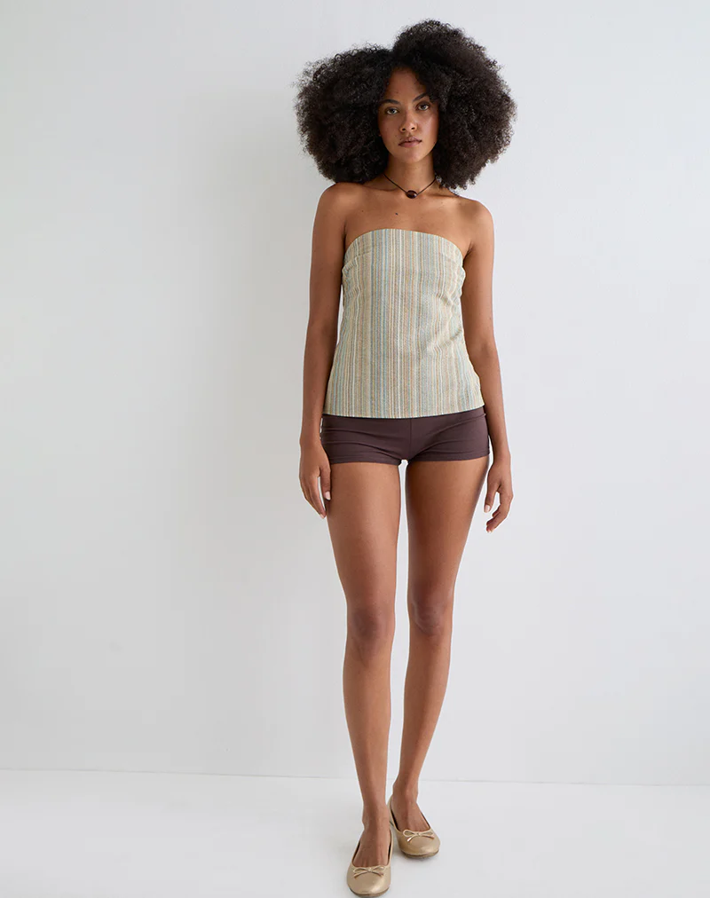 Hisana Bandeau Top in Stripe Yellow - Image 3
