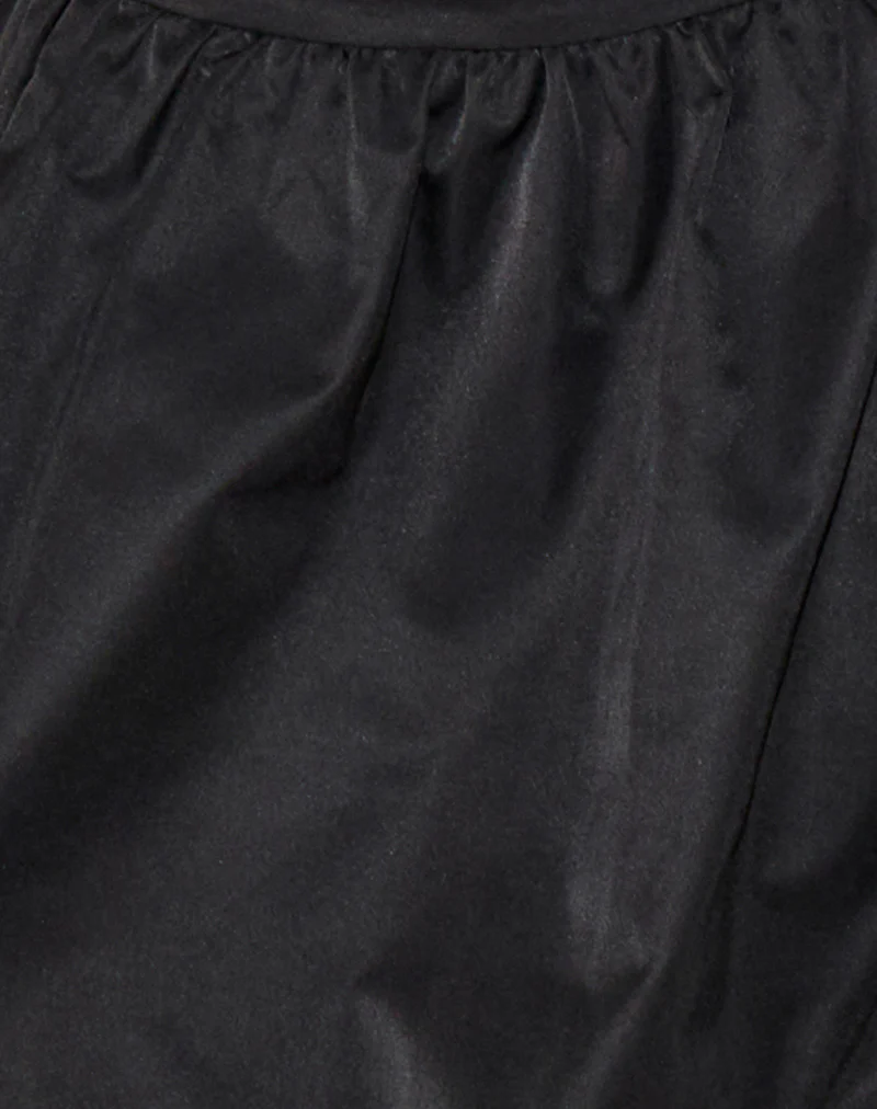 Hojiso Puffball Mini Skirt in Black - Image 6