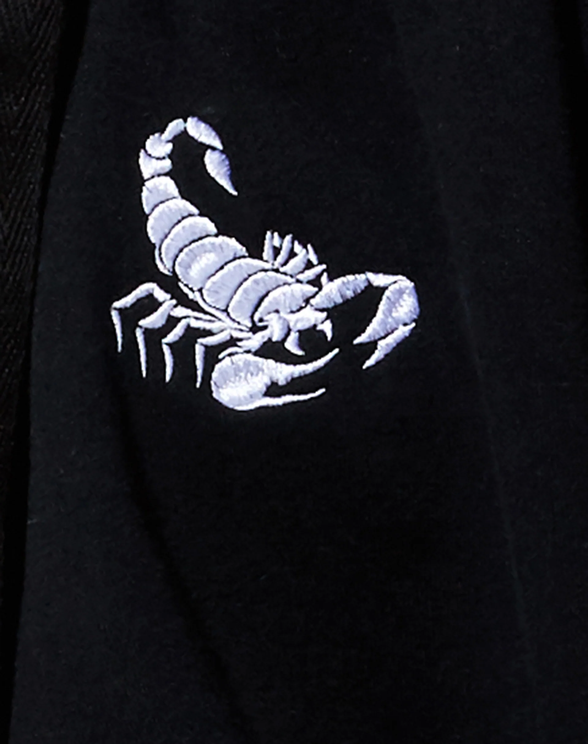 Hollack Hoodie in Black with White Scorpion Embro - Image 5