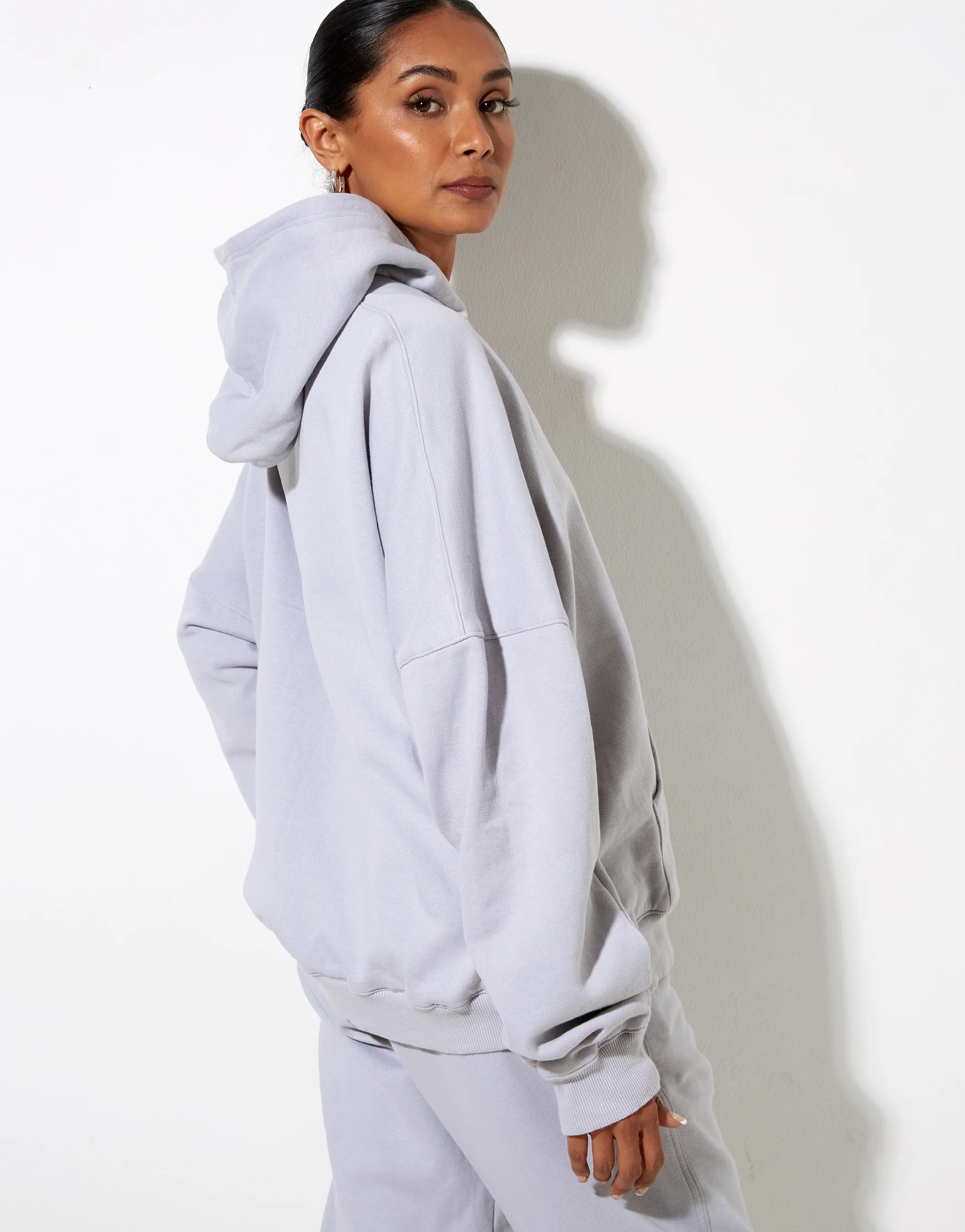 Hollack Hoodie in Lunar Rock with Motel Work Clothing Label Embro - Image 2