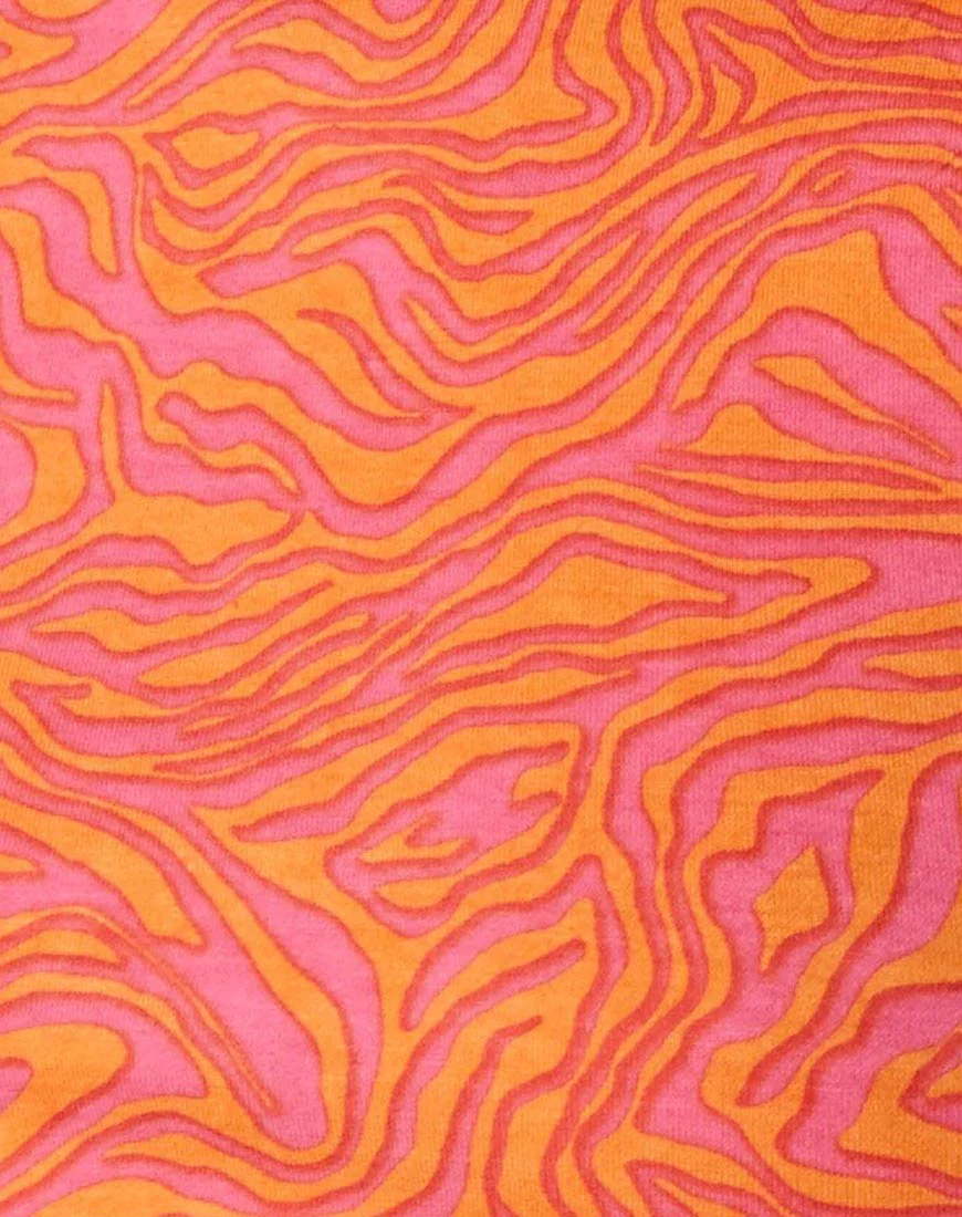 Hot Pant in Trippy Waves Tangerine and Pink - Image 5