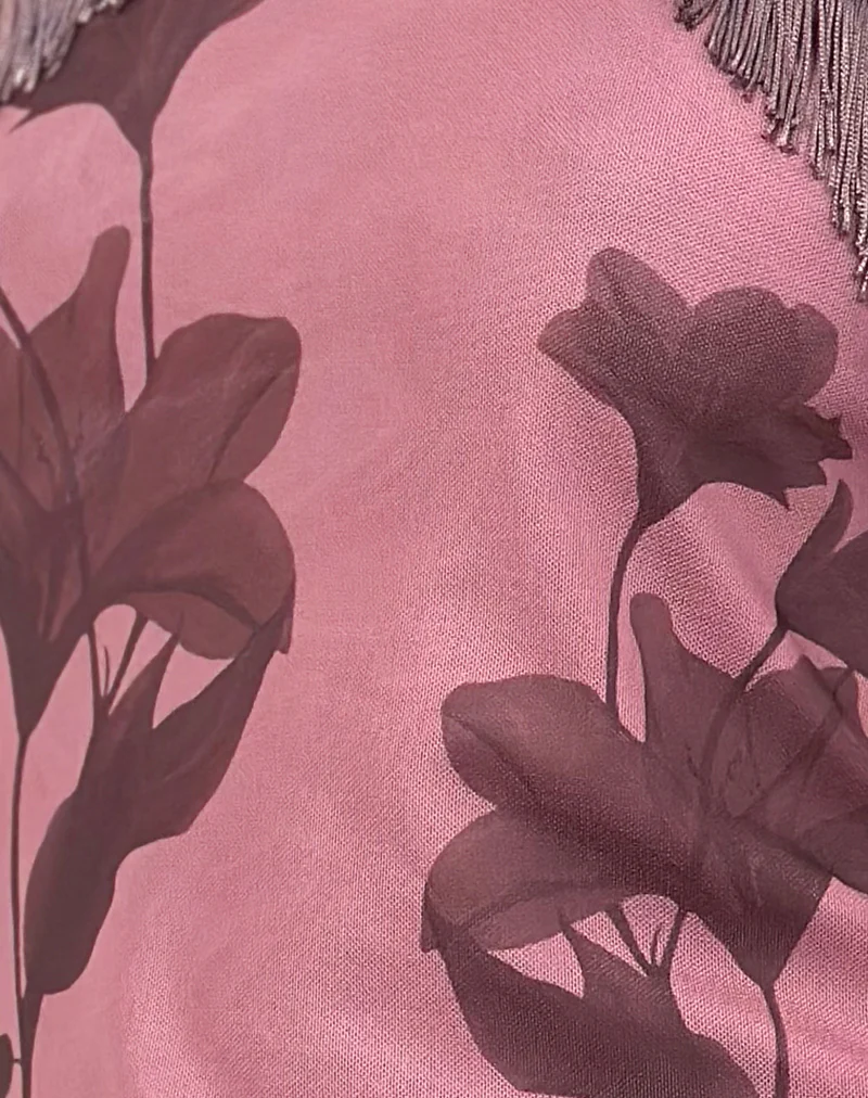 Howard Fringe Top in Tonal Flower Mauve - Image 6