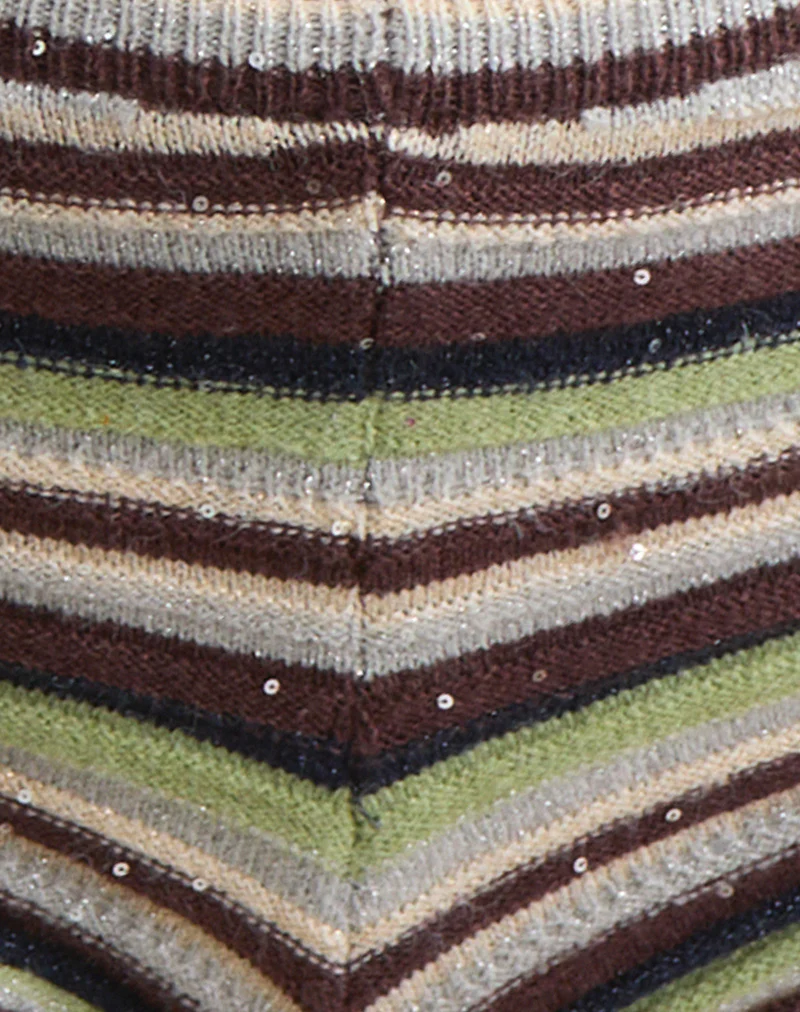 Husan Hot Pants in Green and Brown Stripe - Image 7