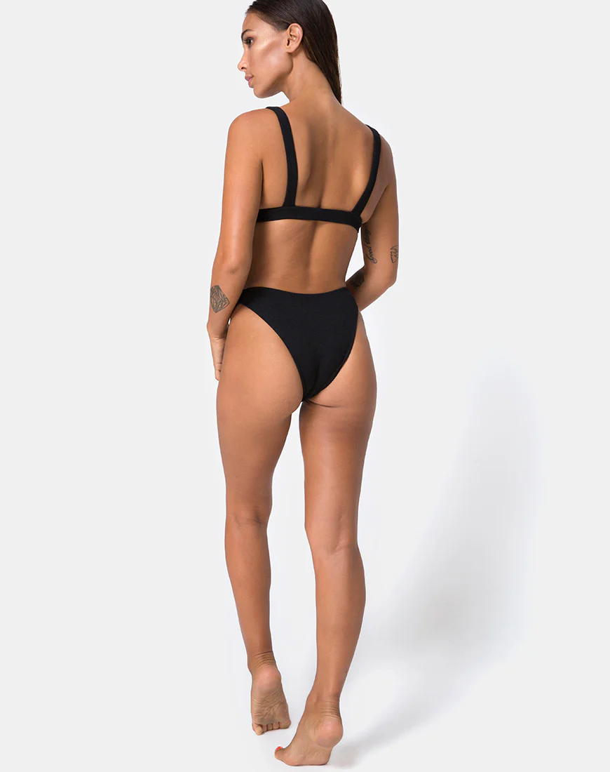 Hyuna Bikini Top in Black with Silver Buckle - Image 5