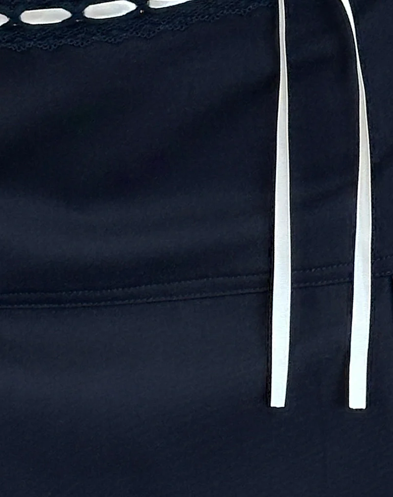 Idalis Skort in Navy with White Binding - Image 6