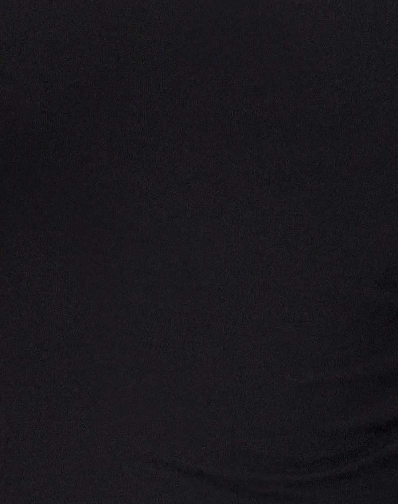 Idra Asymmetric Top in Ribbed Jersey Black - Image 6