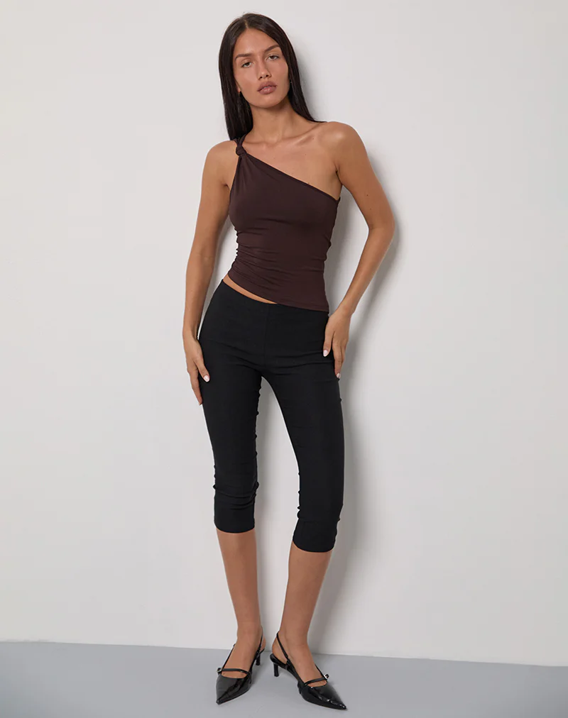 Idra Asymmetric Top in Jersey Bitter Chocolate - Image 2