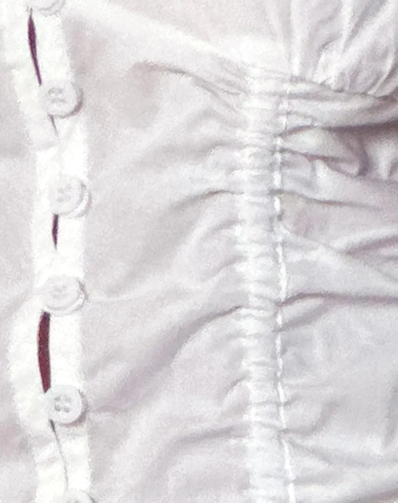 Ilase Ruched Blouse in White - Image 6