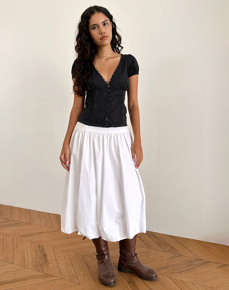 Ilias Corset Top in Poplin Black - Image 2
