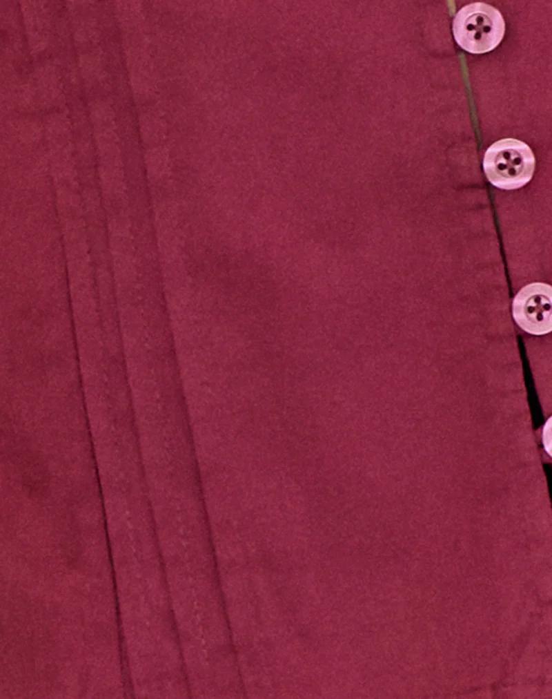 Ilias Corset Top in Poplin Burgundy - Image 6