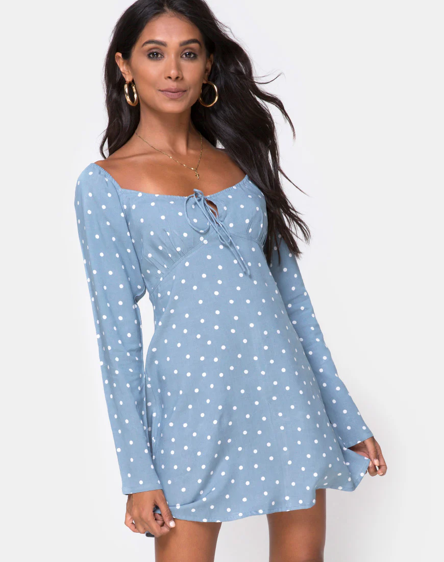 Ilova Dress in Skater Polka Blue - Image 2