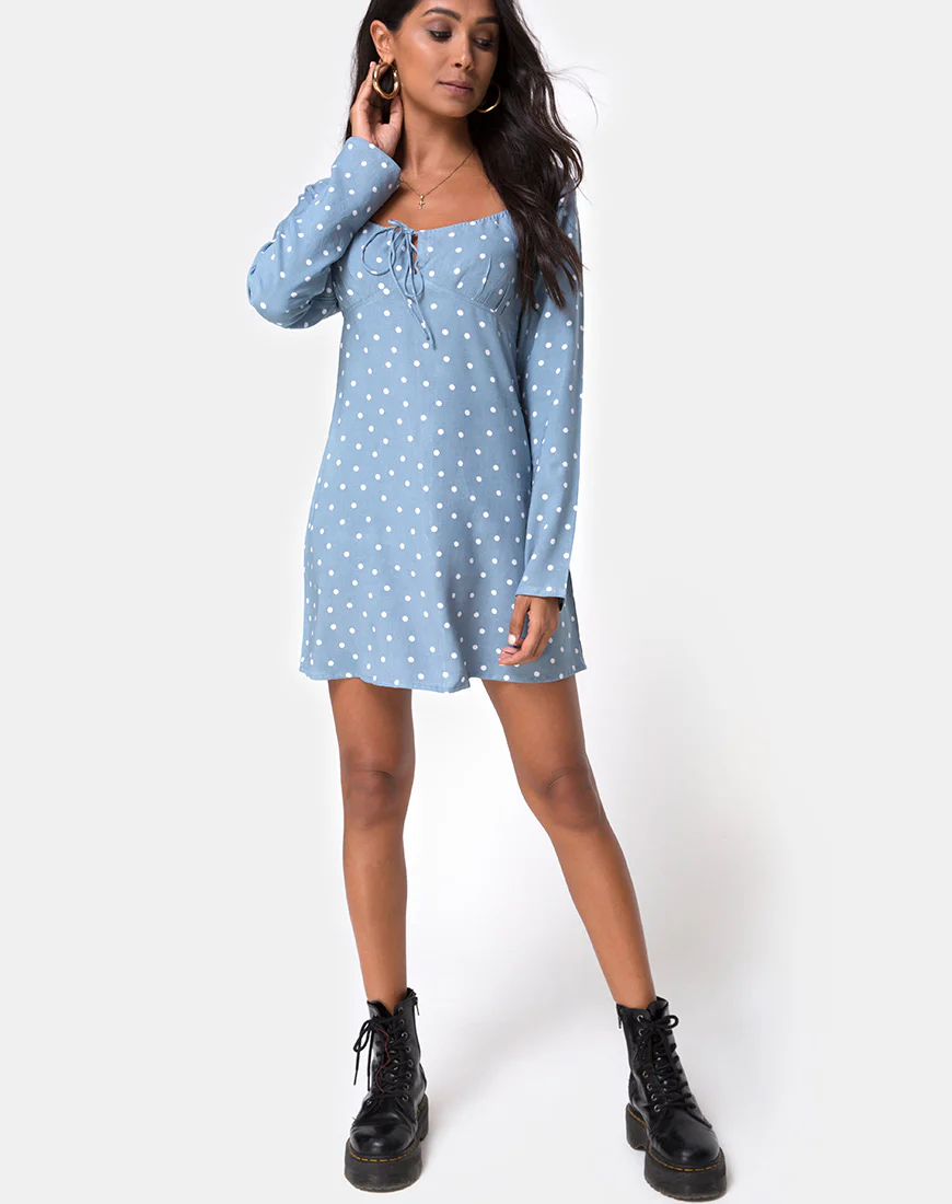 Ilova Dress in Skater Polka Blue - Image 4