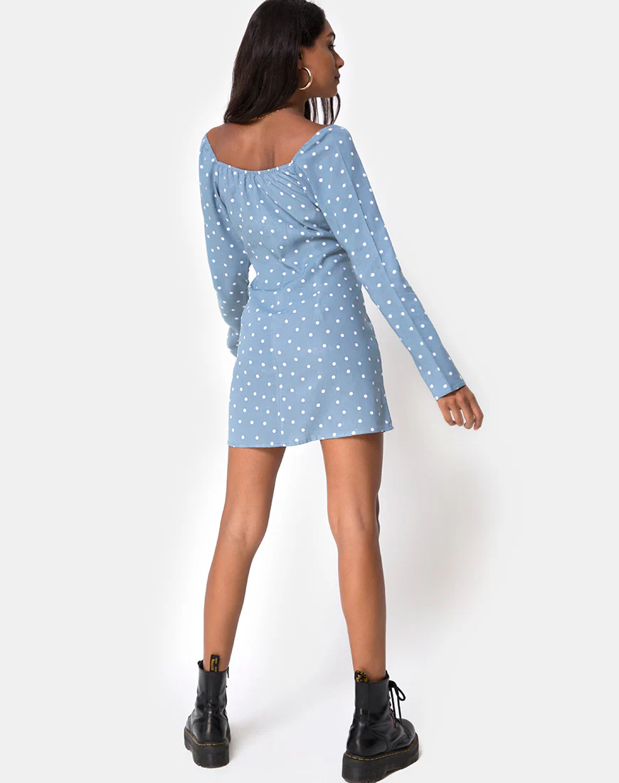 Ilova Dress in Skater Polka Blue - Image 5