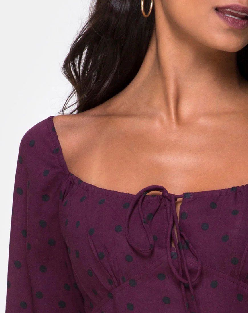 Ilova Dress in Skater Polka Wine - Image 5