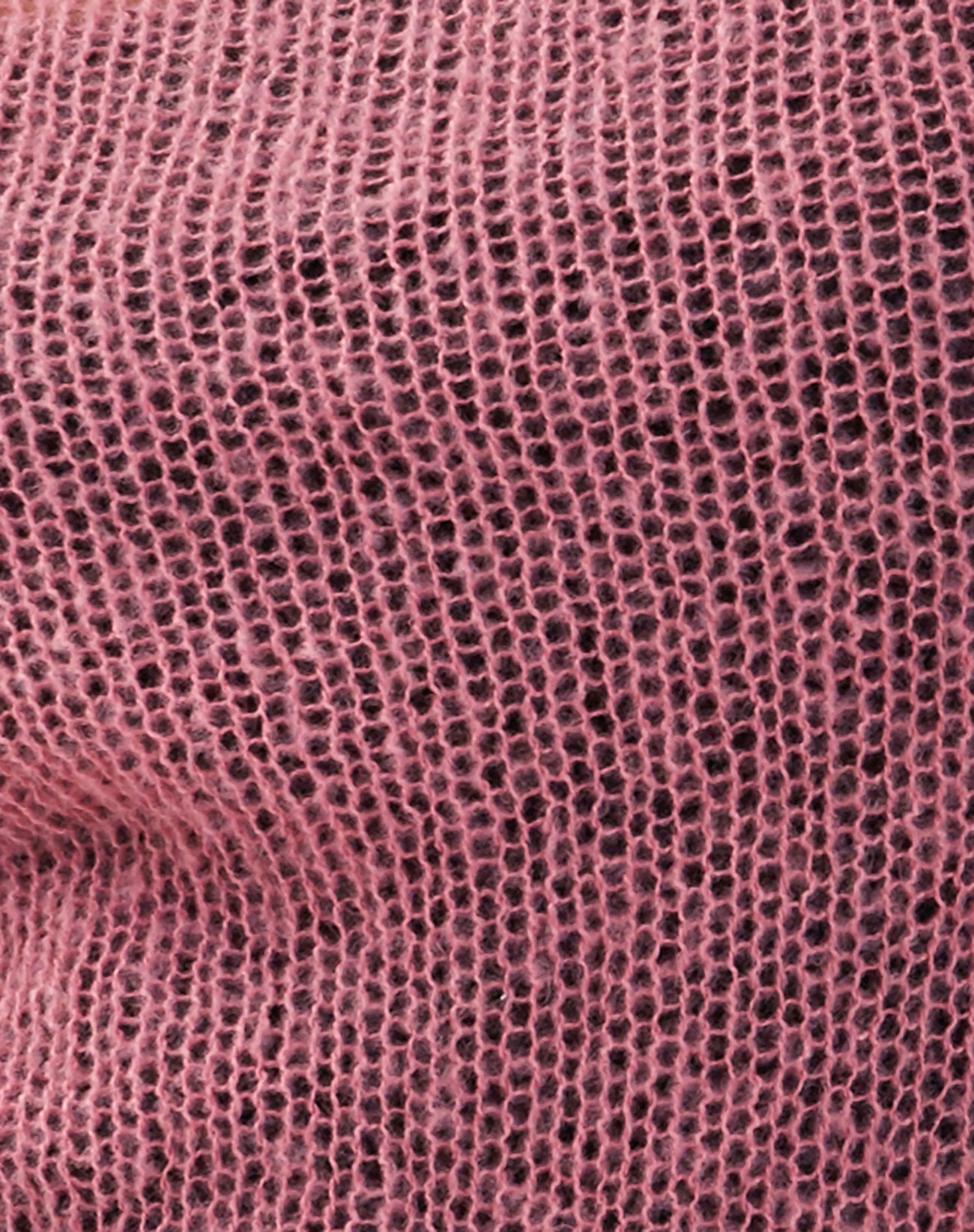 Imelda Fine Open Knit Long Sleeve Top in Pink - Image 6