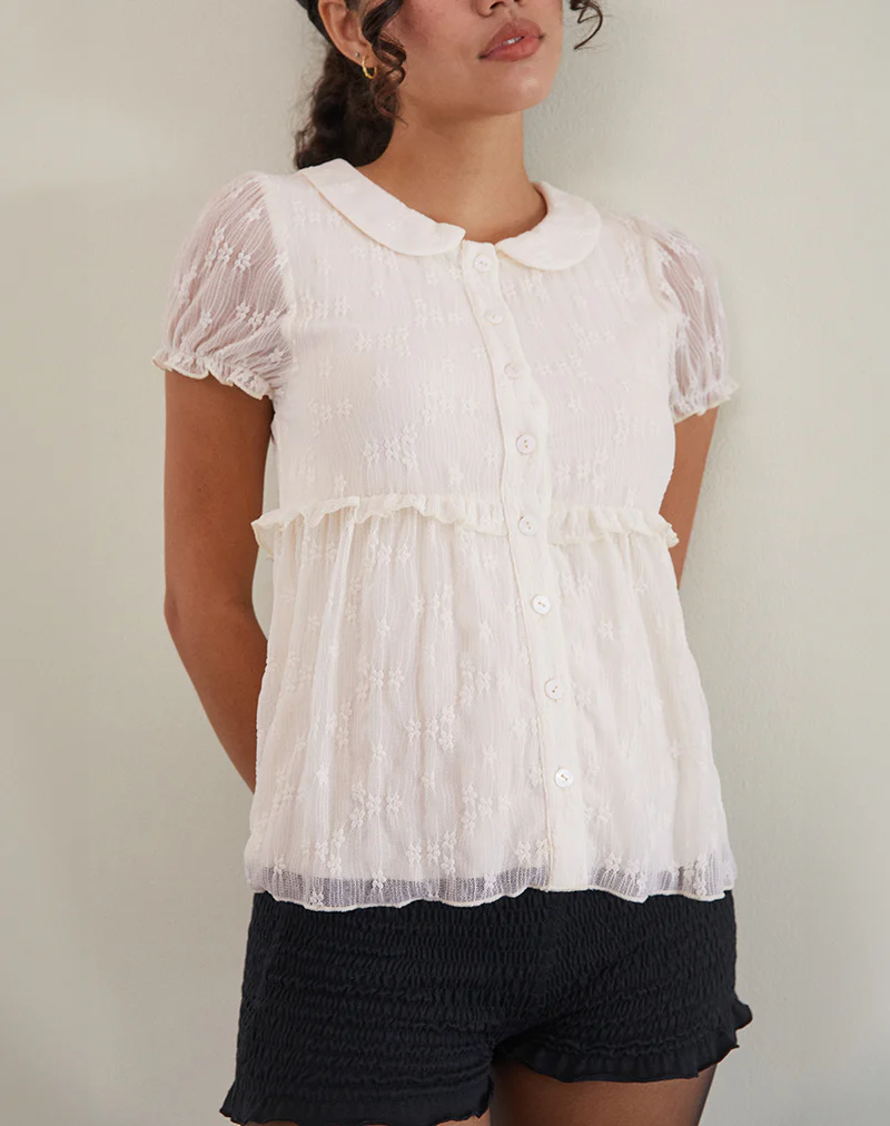 Immy Blouse in Lace Ivory - Image 5