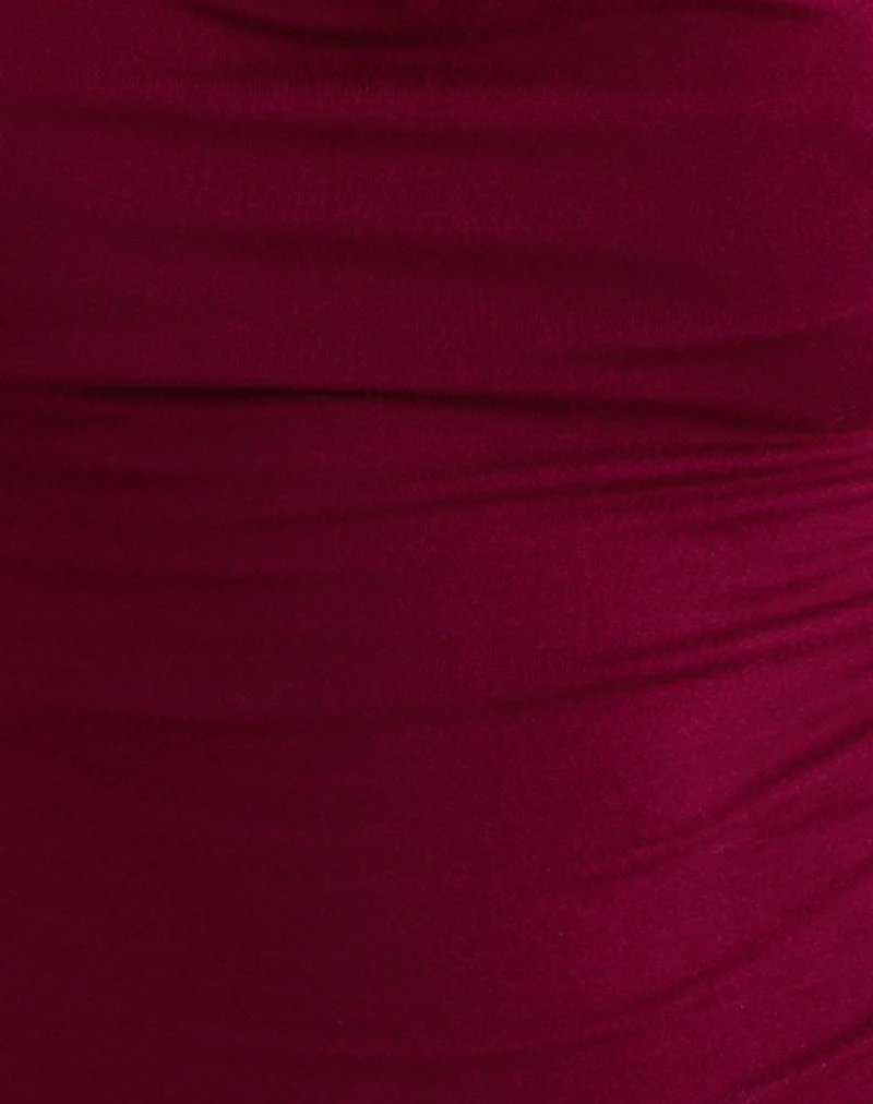 Imrie Open Back Top in Rayon Jersey Burgundy - Image 6