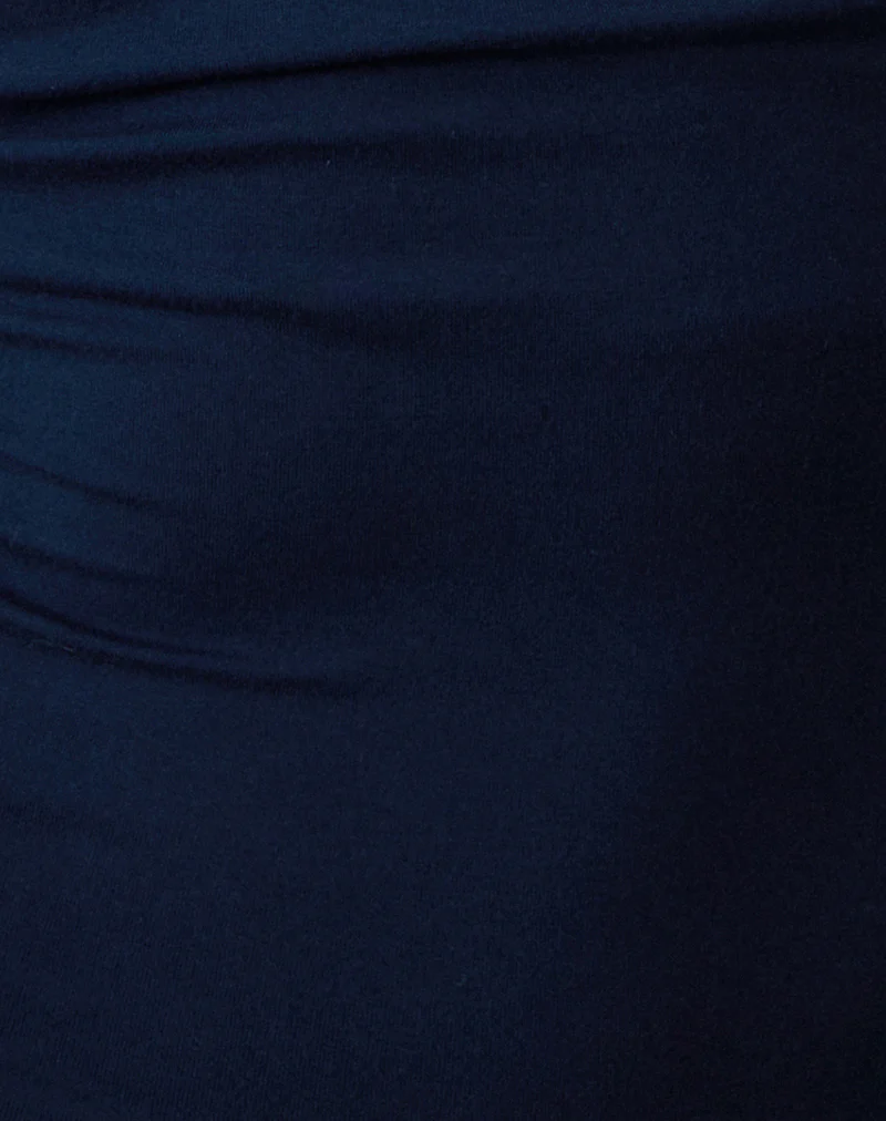 Imrie Open Back Top in Rayon Jersey Navy - Image 6