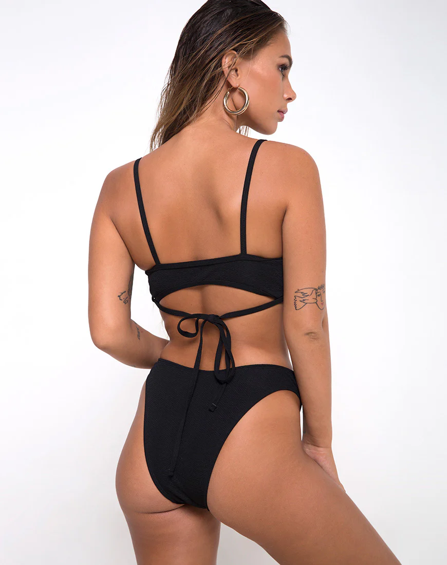 Ina Bottom Bikini in Texture Black - Image 5