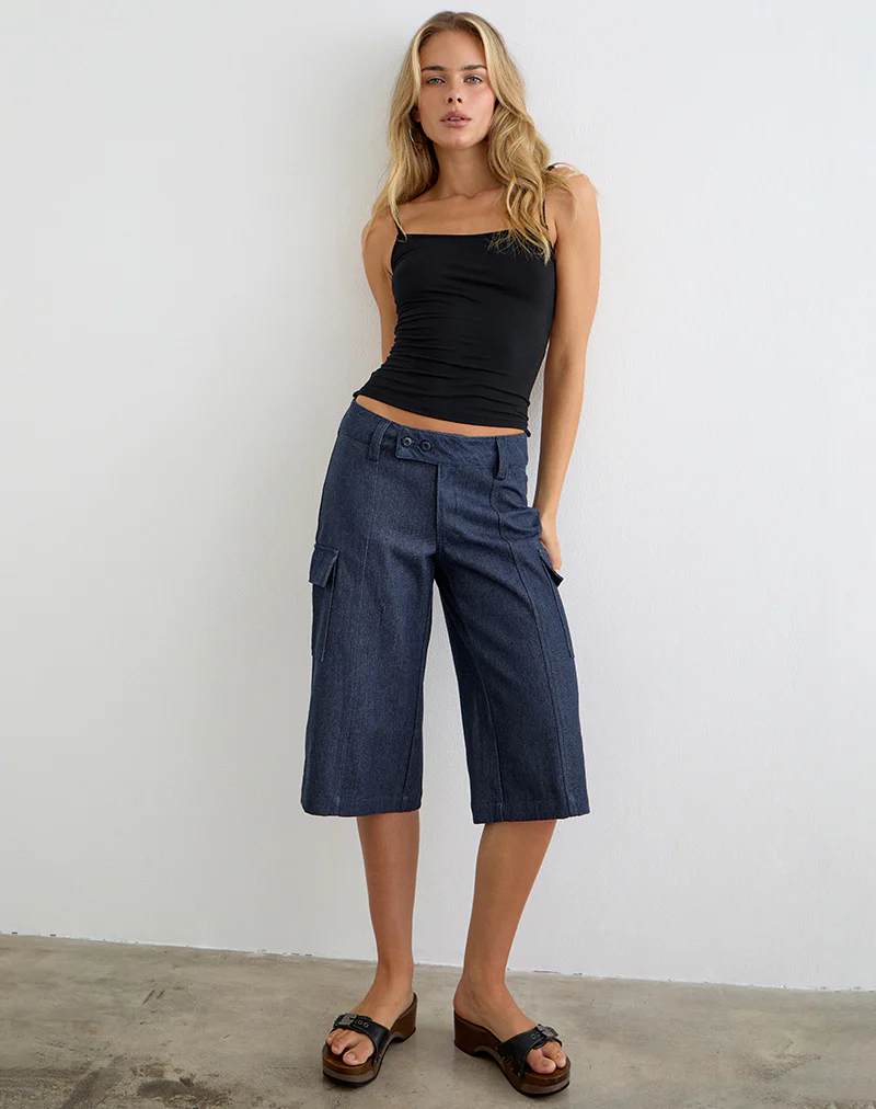 Inaja Cut Out Cami Top in Jersey Black - Image 4