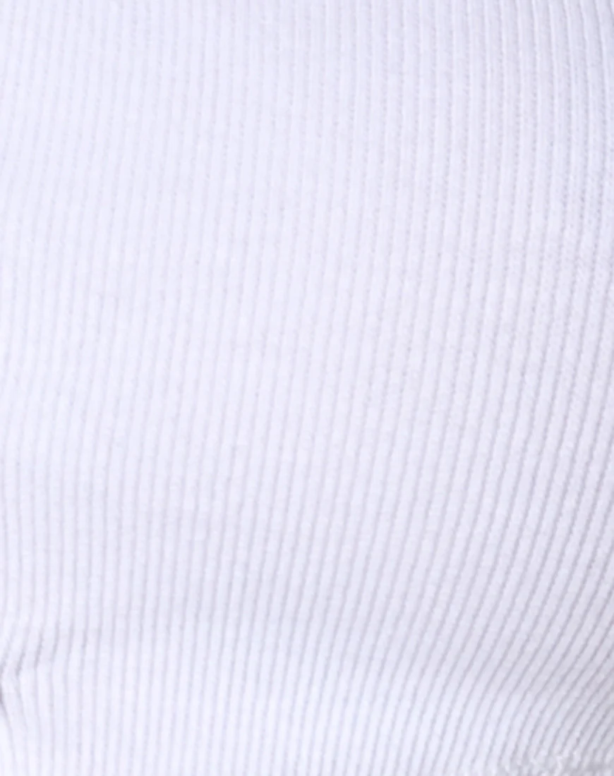 Ineke Crop Top in Rib White - Image 6