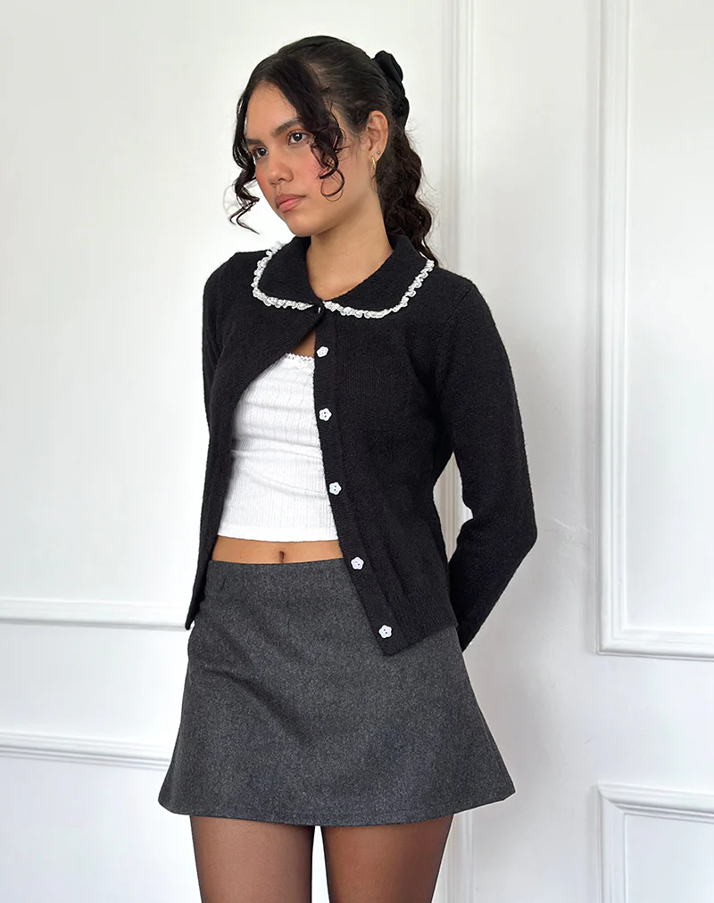 Iniya Aline Mini Skirt in Dark Grey - Image 2