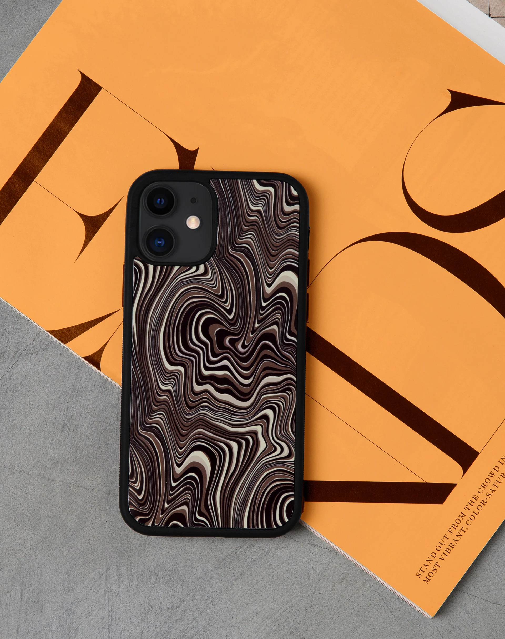 Iphone Case in 70's Ripple Brown - Image 3