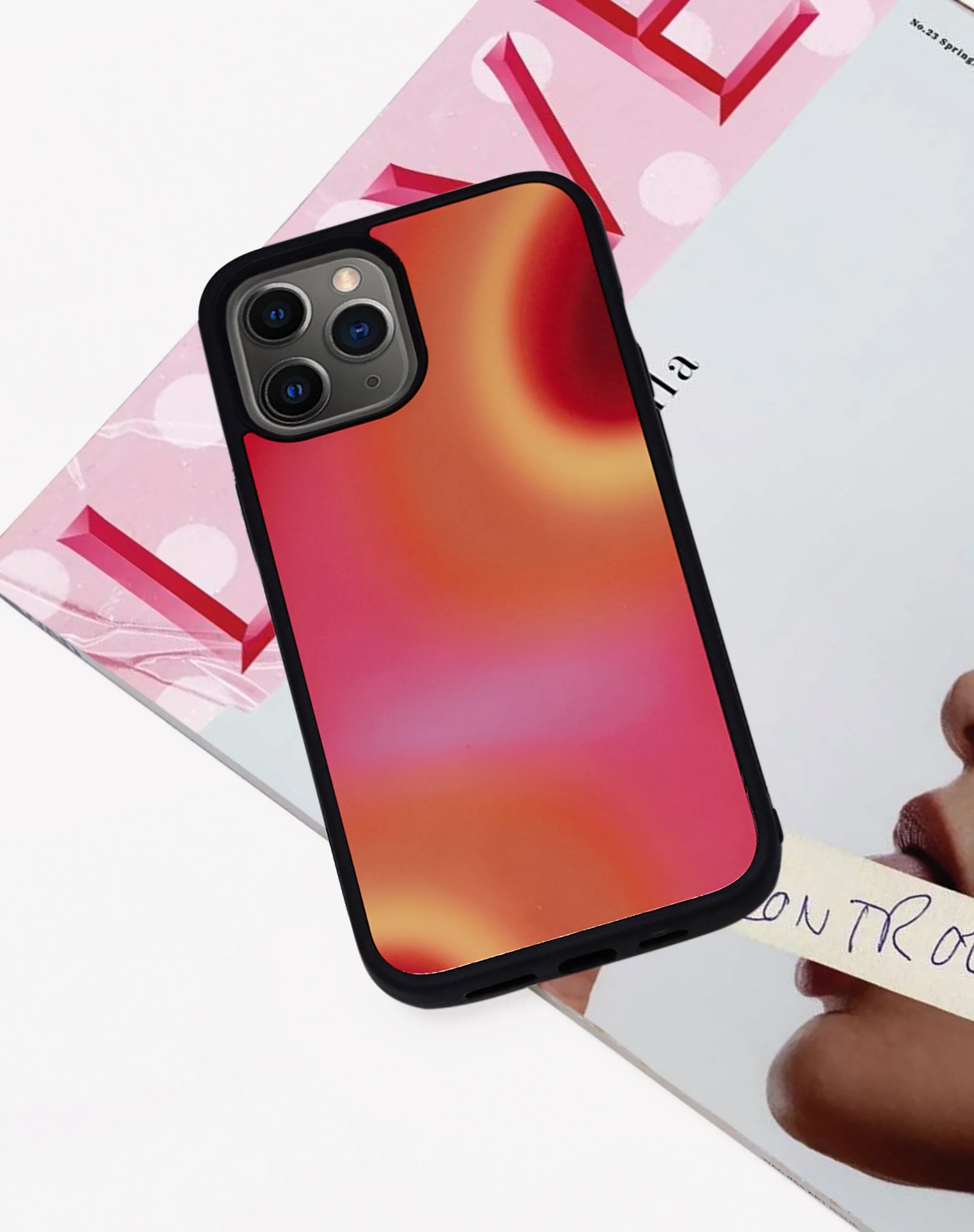 Iphone Case in Triple Orb Pink and Red - Image 6