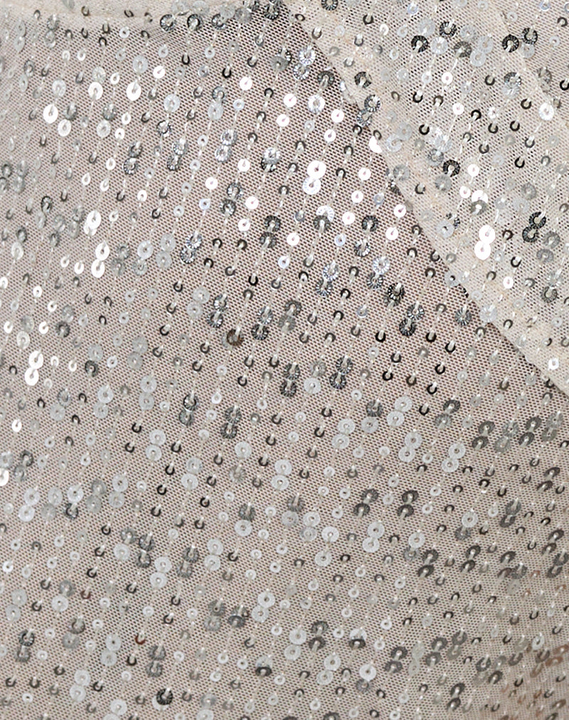 Iranila Asymmetrical Top in Gauzy Sequin Neutral - Image 6
