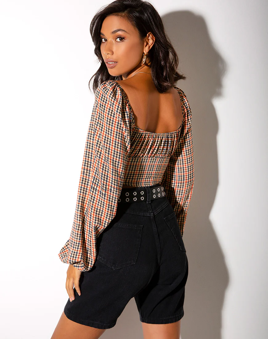 Irene Crop Top in Country Check - Image 2
