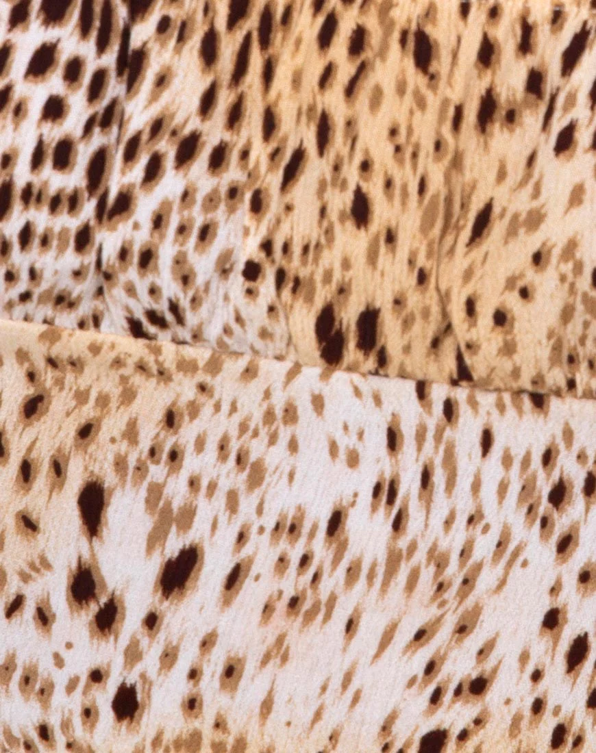 Irene Longsleeve Top in Crinkle Sand Leopard - Image 9