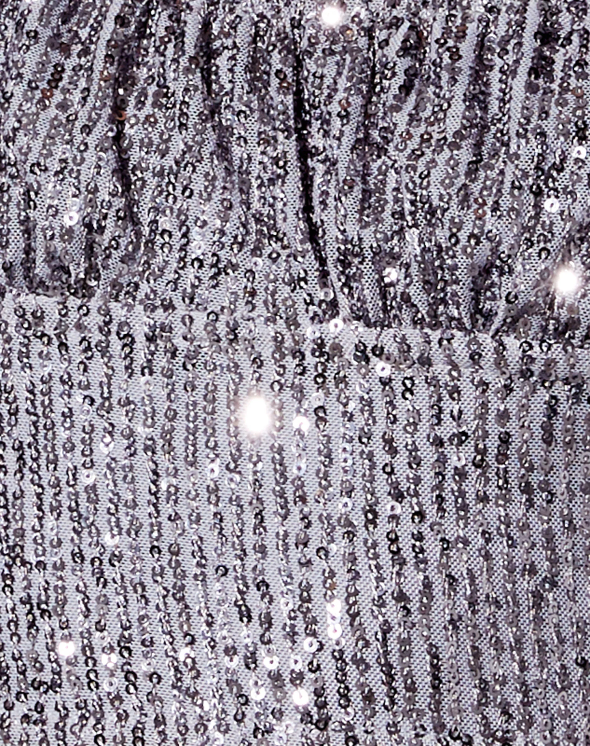 Ireny Crop Top in Drape Sequin Silver - Image 5
