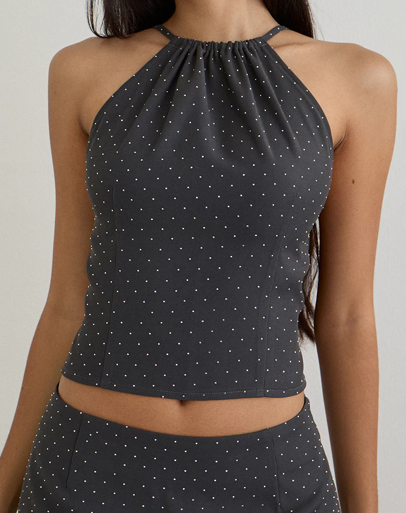 Isado Open Back Top in Diamante Grey - Image 2