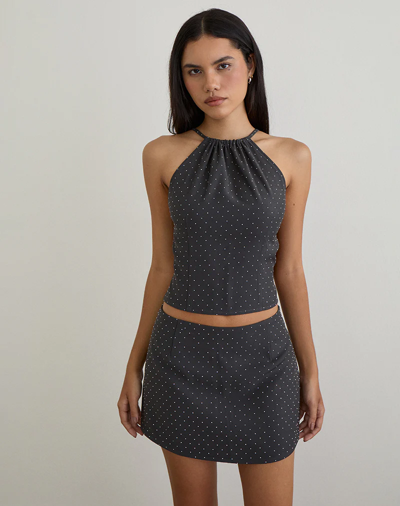 Isado Open Back Top in Diamante Grey - Image 5