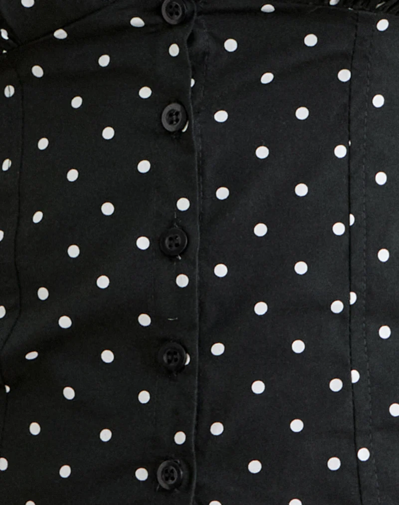 Isamu Top in Basic Polka Black - Image 7