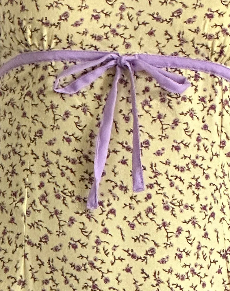 Isaure Midi Dress in Flowing Flower Yellow - Image 5