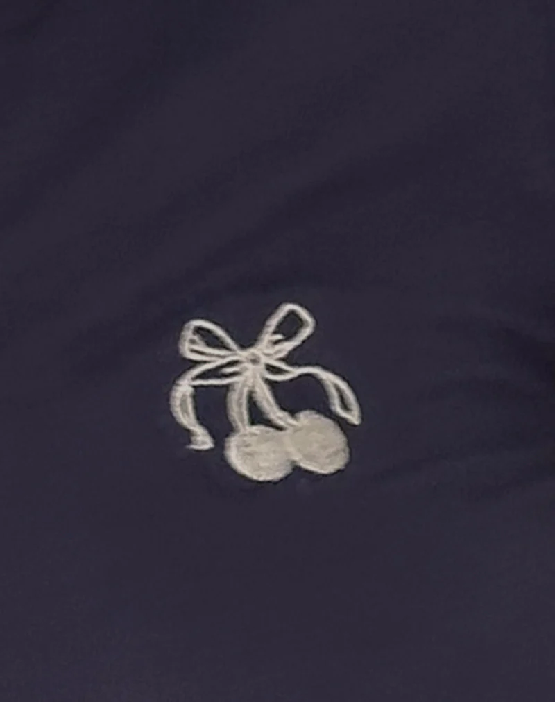 Isda Polo Top in Greystone with Buttermilk Binding - Image 6