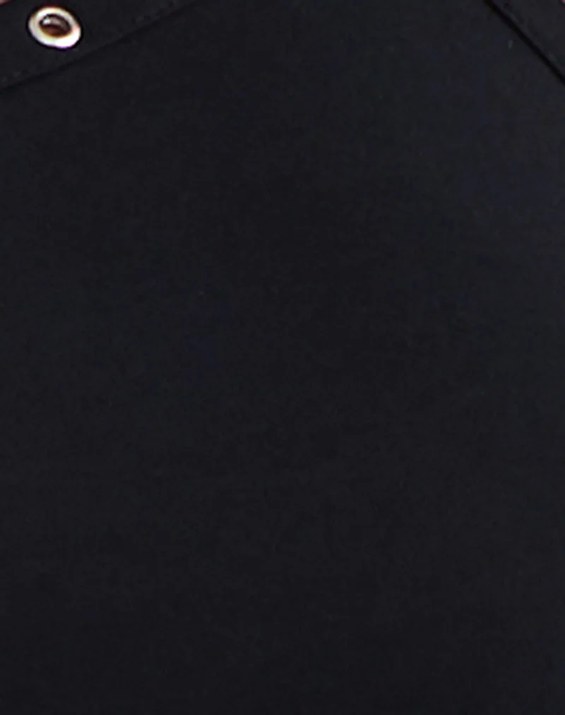Ishikawa Asymmetrical Maxi Dress with Eyelets in Black - Image 6
