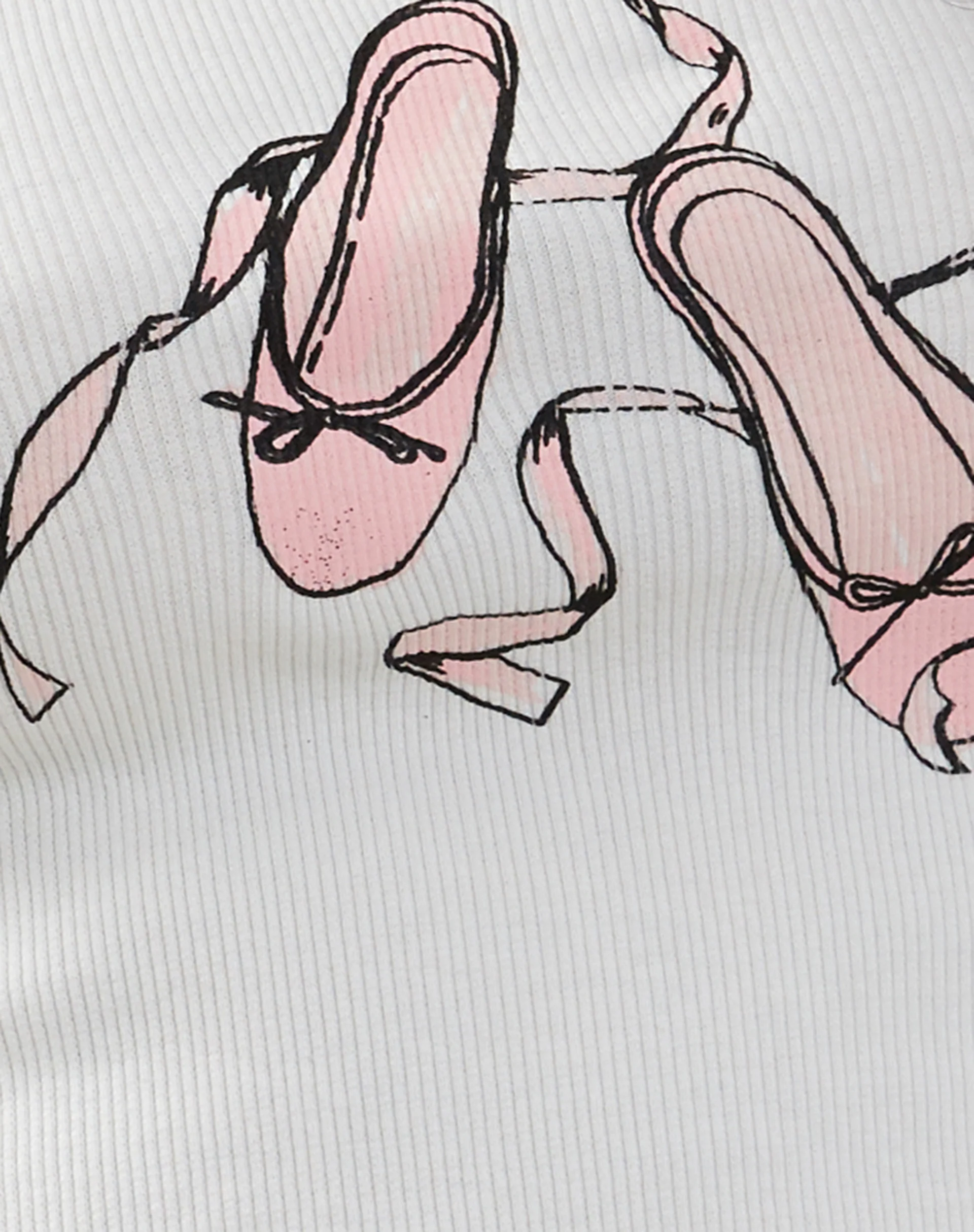 Islay Vest Top in White with Ballet Shoe Print - Image 6