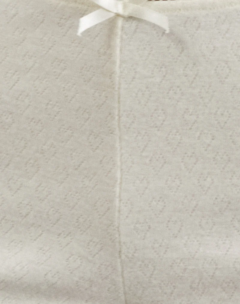 Istora Micro Shorts in Pointelle Ivory - Image 6