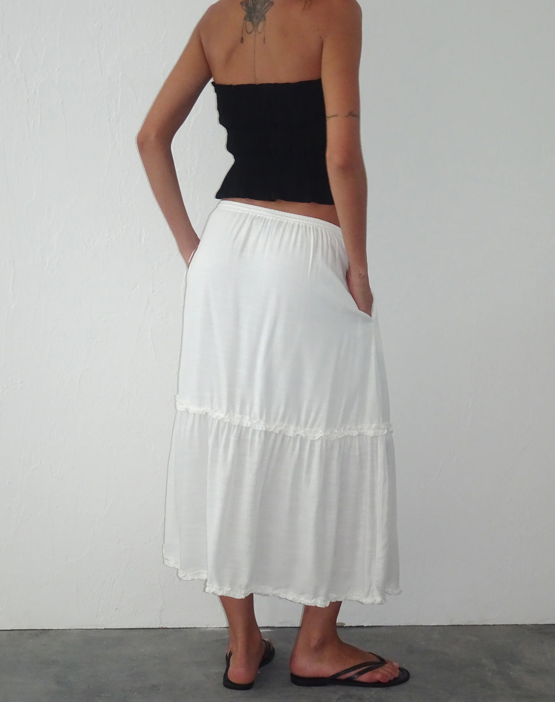 Iyana Midi Skirt in Off White - Image 3