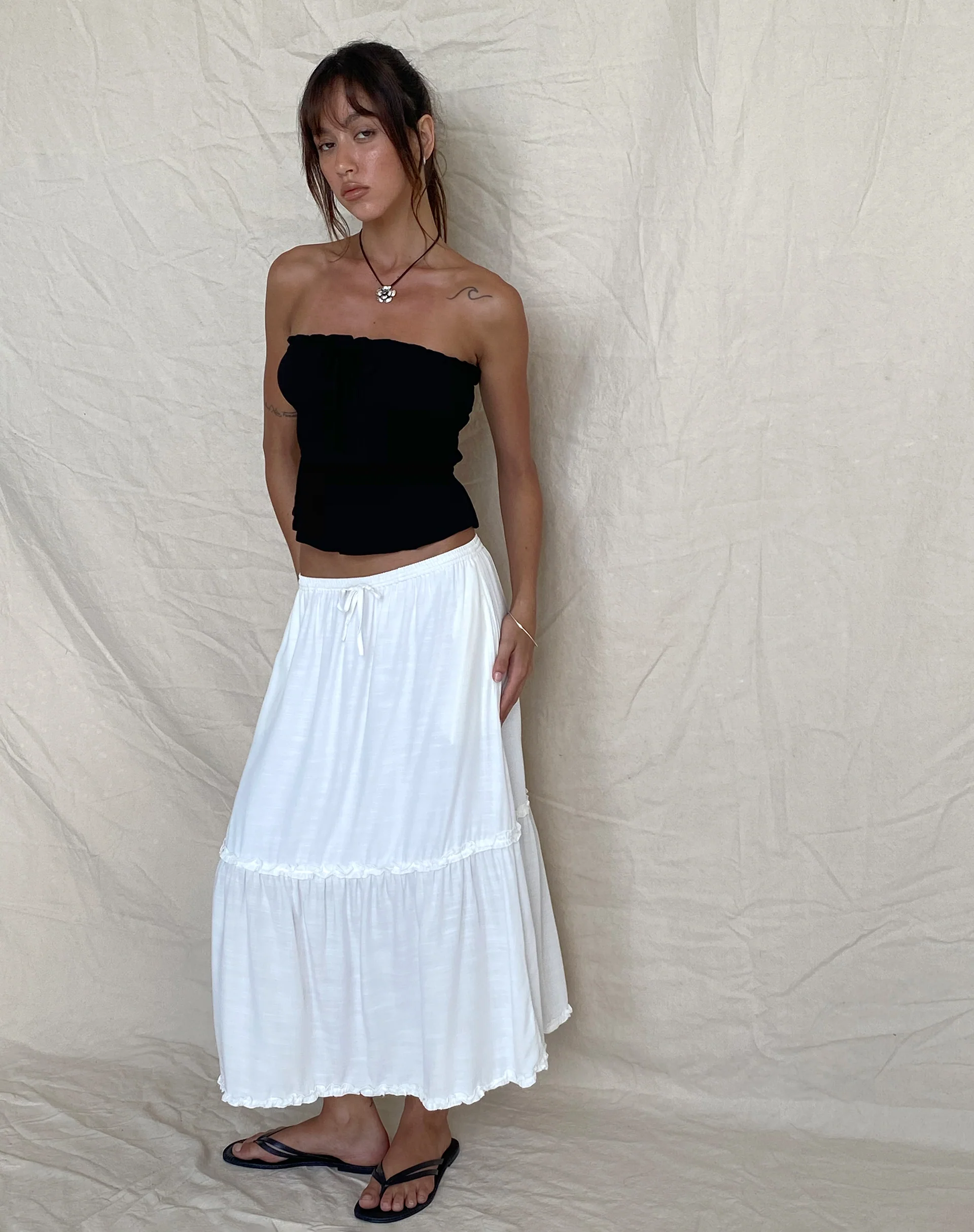 Iyana Midi Skirt in Off White - Image 5