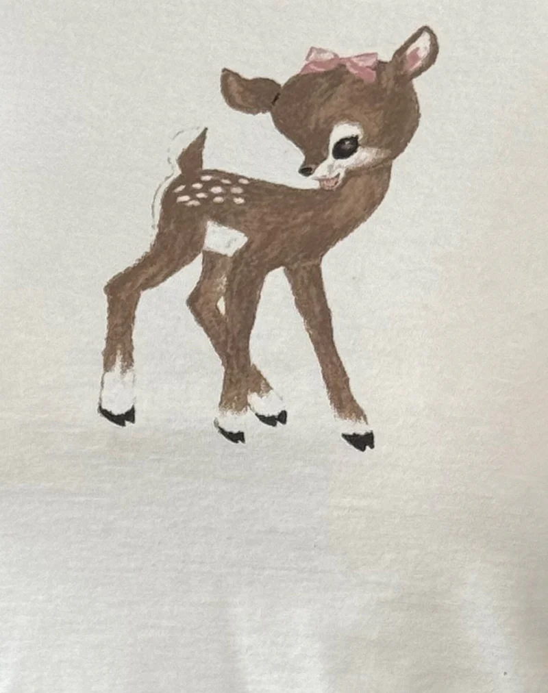 Izzy Top in Off White Deer Print - Image 7