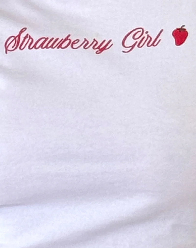 Izzy Top in White Strawberry Girl Script - Image 6
